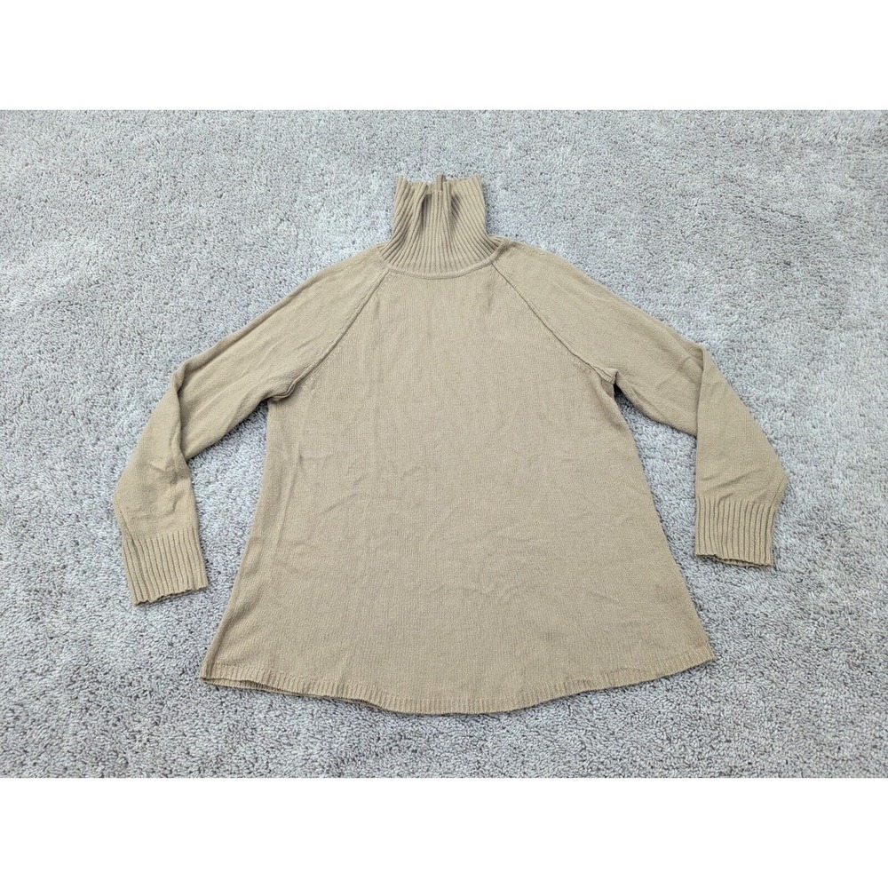 J. Jill Sweater Womens Medium Pullover Long Sleeve‎ High Neck Knit Brown